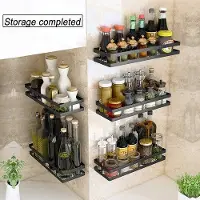 Markenlos Étagère à herbes en acier inoxydable avec 4 crochets, 25 cm, rangement de cuisine