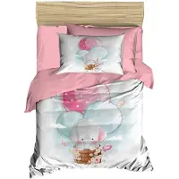 L'essentiel Maison , PH159, ensemble housse de couette bébé, poudre, 100 x 150 cm