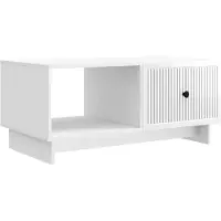 Syfax Table basse Blanc brillant 90 x 50 x 40 cm Bois d'ingénierie