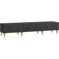 Syfax Meuble TV avec tiroir Noir 147 x 34,5 x 30 cm Bois d'ingénierie