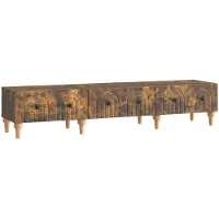 Syfax Meuble TV Chêne fumé 147 x 34,5 x 30 cm Bois d'ingénierie