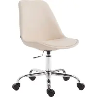 BellaFurn Chaise de bureau en similicuir - chaise de bureau - hauteur réglable et design ergonomique, couleur : crème