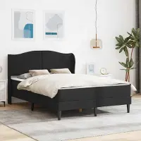 Prolenta Maison Exclusive - Lit avec matelas noir 160 x 200 cm en similicuir