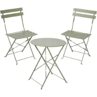 Ebuy24 Adam table de café de jardin 60x60 cm pliante couleur sable.