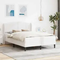 Prolenta Lit exclusif - Structure de lit avec tête de lit blanche, dimensions 160 x 200 cm, revêtue de similicuir