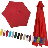 OEM Parasol avec housse de rechange - Toit en forme de parapluie - Crée une zone d'ombre à l'extérieur - Une seule ouverture d'aération - 3 mètres - Parapluie rouge.