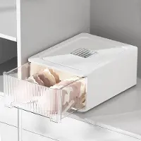 OEM Bac de rangement empilable transparent - 34 x 26 x 15 cm - Blanc