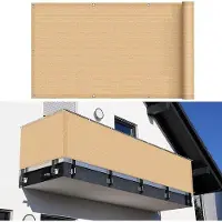 OEM Paravent de terrasse - Pour plus d'intimité - Résistant aux intempéries (HDPE) - 90 x 600 cm - Beige