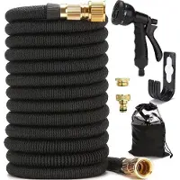 Merkloos Tuyau d'arrosage flexible, 30 m, tuyau extensible à triple âme en latex, raccords à vis en laiton