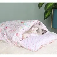 OEM Lit chauffant pour chatons, lit auto-chauffant pour chats, tapis pour animaux, tapis avec coussin, lit confortable en forme de niche pour animaux, lit chaud pour chats en automne et en hiver