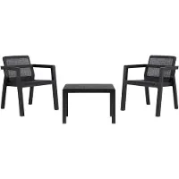 OEM Ensemble de mobilier de jardin - Ensemble de style bistrot - Mobilier d'extérieur - Finition aspect jute - 675 x 63 x 756 cm - Anthracite