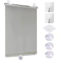 OEM Parasol de jardin avec poignée - Modèle télescopique - Protection de l'intimité et protection solaire - 72 x 125 cm - Gris