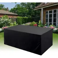 OEM Salon de jardin noir résistant aux intempéries, canapé de jardin résistant aux UV, dimensions : 110 x 150 x 95 cm.