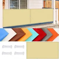 OEM Pare-soleil pour balcon - Pare-soleil Hekwerk - 90 % d'ombrage - 200 x 600 cm - Crème