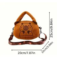 OEM Sac en peluche en forme de capybara, sac bandoulière sobre, petit sac à main.