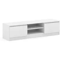 OEM Table de salon - Meuble bas - Idée d'aménagement - Sans poignées - 150 x 40 x 385 cm - Plateau blanc mat