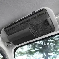 OEM Organiseur de pare-soleil en cuir pour voitures équipées d'un support de pare-soleil, noir