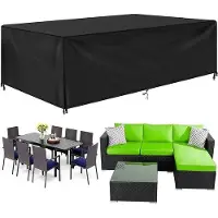 OEM Housse imperméable pour abri de jardin - Housse pour abri de terrasse - Protection pour meubles de jardin - Tissu Oxford 420D - 305 x 70 x 100 cm - Noir