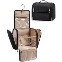 OEM Trousses de toilette de voyage pour femmes, grandes trousses de maquillage avec sangle, trousses de toilette de voyage avec protection contre la pluie, accessoires de voyage, noir