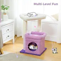 OEM Petite tour pour chat à plusieurs étages, rampe d'escalade recouverte de sisal, coin douillet pour chat et grand fauteuil pour animaux de compagnie, violet