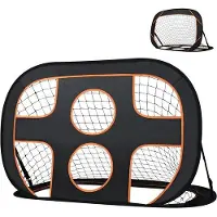 OEM But 2-en-1 pour le jardin et les enfants, but avec panneau de tir, but pliable, cage de football d'entraînement pop-up, 121 x 80 x 80 cm, noir + orange