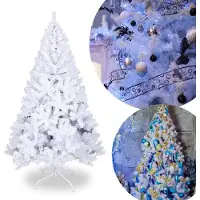 TolleTour Arbre de Noël Arbre artificiel Arbre de décoration Arbre de Noël Aiguilles de sapin intérieur/extérieur 210cm blanc