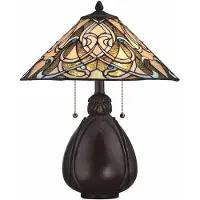 Casa Padrino Lampe de table Tiffany multicolore / bronze, H. 49,5 cm - Lampes Tiffany