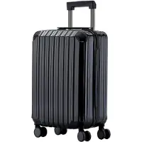 Markenlos Valise M816 TSA, coffret de voyage, valise à roulettes, coffret rigide, valise cabine (noir, petite valise)