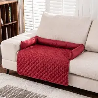 OEM Tapis imperméable pour chien - Lit antidérapant pour chien - Grand lit pour chien - Lit pour animal de compagnie moelleux et résistant à l'urine - Coussin de protection lavable, rouge, 90 x 90 cm