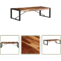 The Living Store Table basse Living Store, dimensions 140x70x40 cm, en bois massif avec finition palissandre