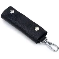 OEM Kit de clés léger, étui en cuir pour clés, mallette de transport pour clés avec crochet, étui en cuir à fermeture à pression pour clés, étui en cuir unie pour clés de voiture