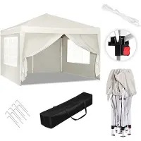 Markenlos Tente de réception gonflable, polyvalente - 3x3 mètres, imperméable, design moderne, couleur grise