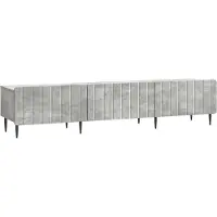 Syfax Meuble TV Gris béton 147 x 34,5 x 32 cm Bois d'ingénierie