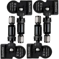 ELECTRONICX Capteur TPMS 433 MHz pour für Galaxy Starship 7 2026 - Kit de 4 - Métal Noir - Préprogrammé Prêt à monter