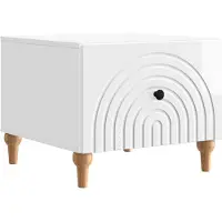 Syfax Table basse Blanc brillant 49 x 50 x 40 cm Bois d'ingénierie