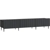 Syfax Meuble TV avec tiroir Noir 147 x 34,5 x 32 cm Bois d'ingénierie