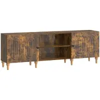 Syfax Meuble TV Chêne fumé 150 x 31 x 50 cm Bois d'ingénierie