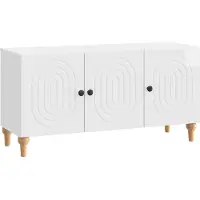 Syfax Meuble TV Blanc brillant 99 x 34,5 x 50 cm Bois d'ingénierie