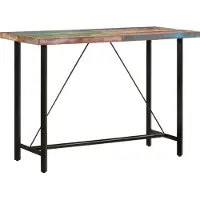 Syfax Table de bar 150x70x107 cm bois massif de récupération et fer