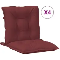 vidaXL Coussins de chaise basse 4 pcs. Melange rouge vin 100x50x7 cm Tissu