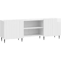 Syfax Meuble TV Blanc brillant 150 x 31 x 52 cm Bois d'ingénierie