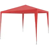 Prolenta Tente de fête Exclusive - Rouge, dimensions 300 x 300 x 255 cm, en polyéthylène et acier