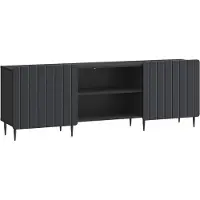Syfax Meuble TV Noir 150 x 31 x 52 cm Bois d'ingénierie