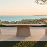 Casa Padrino - Table de jardin de luxe, beige mat, 300 cm - Mobilier d'hôtel et de jardin