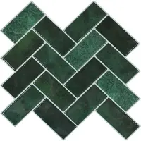 vidaXL Carreau à chevrons 10 pcs Vert foncé 30 x 30 cm