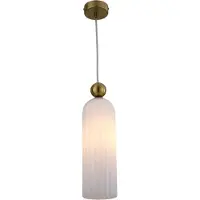 Light Prestige Suspension Piega dorée et blanche, 1xE14x40W, verre, dimensions : 150x10x10 cm, IP20,