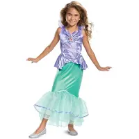 Disguise Ariel Deluxe Costume Bleu 7-8 Years Enfants