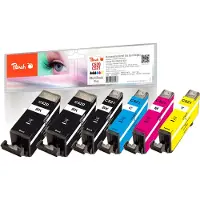 Peach 319177 (PI100-247) cartouche d'encre 6 pc(s) Compatible Noir, Cyan, Magenta, Jaune à haut rendement (XL)