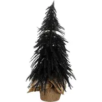 House of Seasons Sapin de Noël artificiel dans un sac en jute - H45 x Ø25 cm - Noir