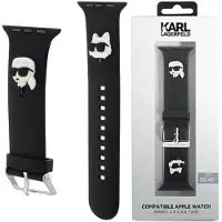 Karl Lagerfeld Bracelet Apple Watch 38 mm en caoutchouc 3D noir Karl&Choupette